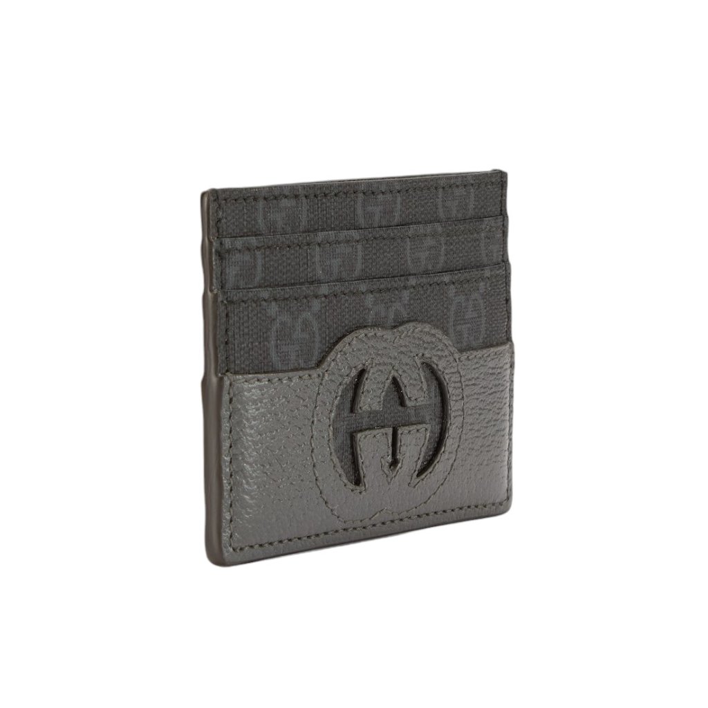 Nwt Gucci Card Case With Cut-Out Interlocking G
